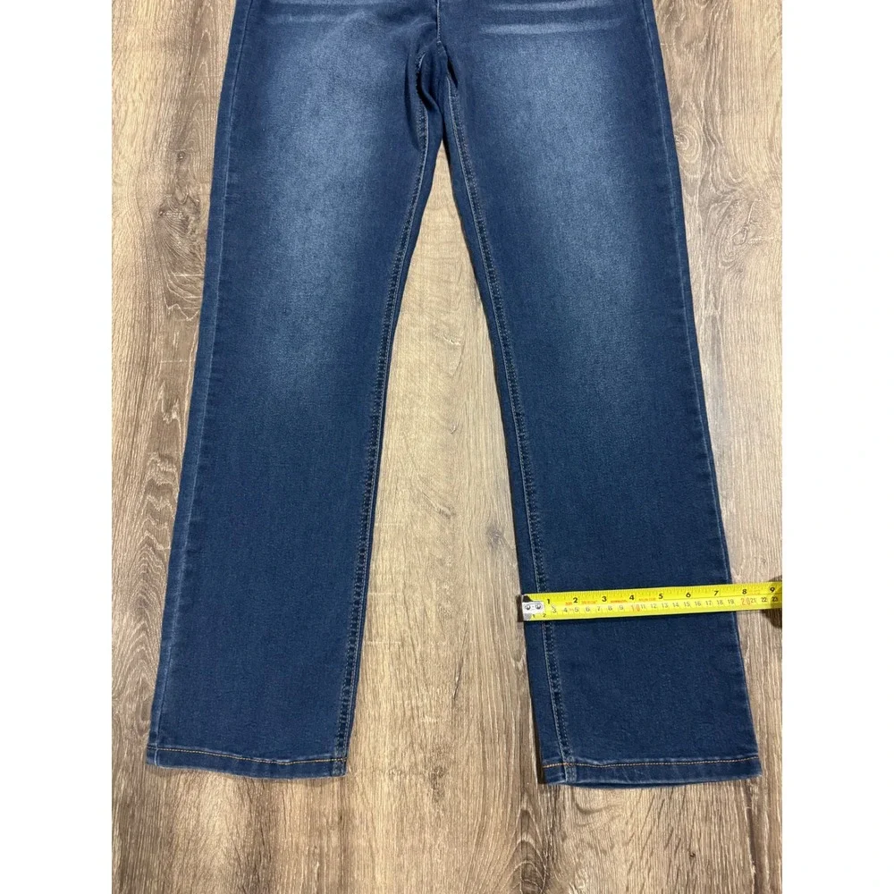 Jones New York Signature Lexington Straight Jeans Blue Dark Wash JPMS9DP253 Sz 6 - Picture 10 of 13